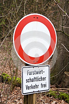 Traffic sign forbidden passage