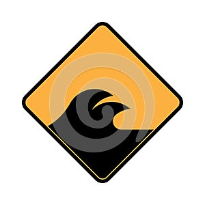 traffic sign icon, flood risk sign