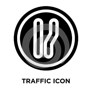 Traffic sign icon vector isolated on white background, logo concept of Traffic sign sign on transparent background, black filled
