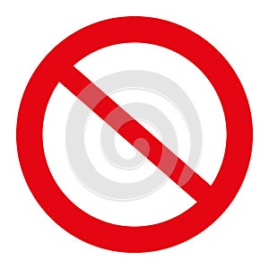 Traffic sign illustration, Not Allowed Sign, isolated on the white, illustration vector photo