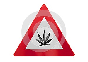 Traffic sign isolated - Marihuana