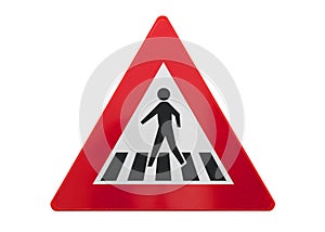 Traffic sign isolated - Pedestrian crossing