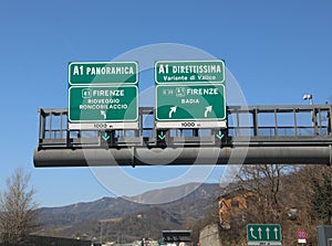 traffic sign on italian highway photo