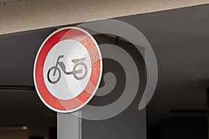 traffic sign for mopeds prohibited
