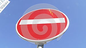 Traffic sign one way street sign,  Germany, Europe