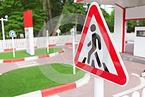 traffic sign pedestrian crossing alert