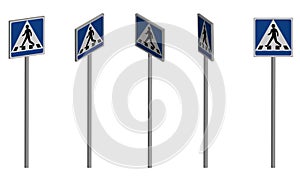 Traffic sign pedestrian crossing in 3D