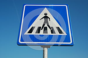 Traffic sign; pedestrian crosswalk photo