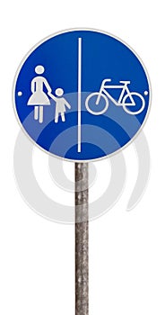Traffic sign for pedestrians and cyclists