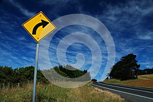 Traffic sign on a road