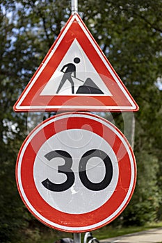 Traffic sign road warning boards