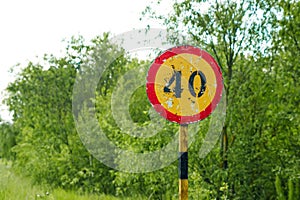Traffic sign speed limit 30 mph