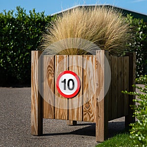 Traffic sign 10 ten for speed limit
