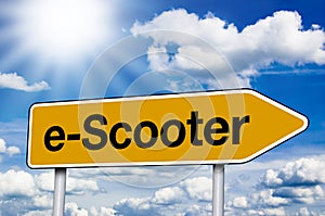 Traffic sign with term e-scooter