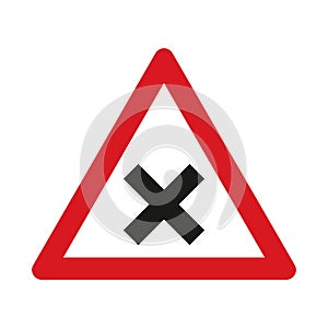 Traffic sign warning for an uncontrolled crossroad