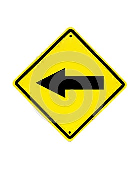 Traffic sign on a white