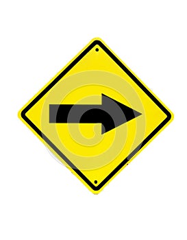 Traffic sign on a white