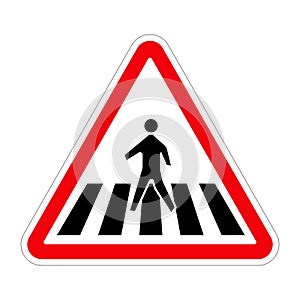 Traffic sign ZEBRA CROSSING on white, illustration