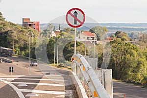 Traffic signalling board of forbidden sense