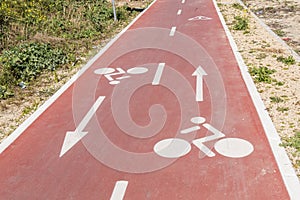 Traffic signs drawn in the Cycleway photo