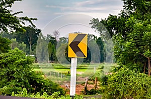 Traffic signs on rural roads.