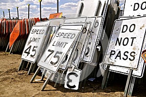 Traffic signs for speed limits