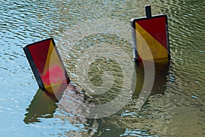 Traffic Signs Sunk into the Water