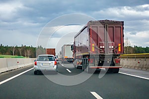 Traffic on Slovenian highway A1 between Maribor and Ljubljana