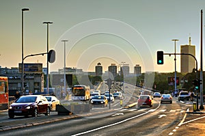 Traffic on street of Belgrade, Serbia