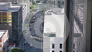 Traffic street in downtown Los Angeles. 4K