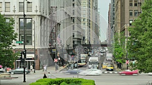 Traffic on the Streets of Downtown Chicago Time Lapse