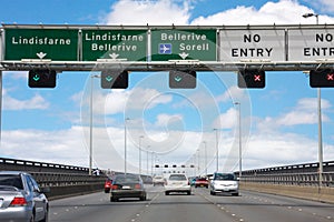 Traffic on Tasman Bridge