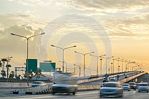 Traffic in thailand city/effect motion blur