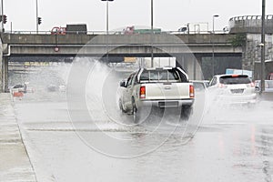 Traffic in Torrential Rain photo