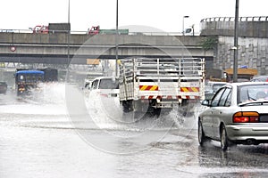 Traffic in Torrential Rain