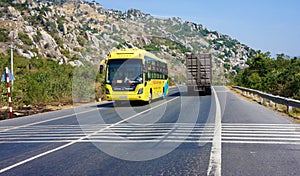 Traffic of transport vehicle on highway 1A