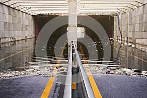 Traffic tunnel was so flooded that it could not be used with residual waste causing drains to clog Image that have been processed