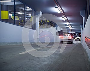 Traffic in underground parking garage