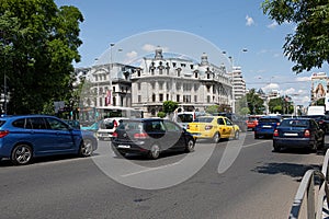 Traffic At University Square Bucharest Romania