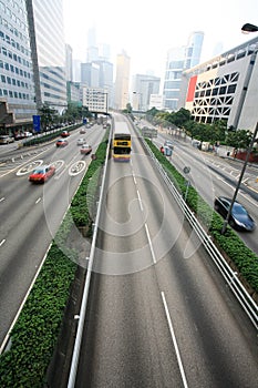 Traffice through downtown in Hongkong