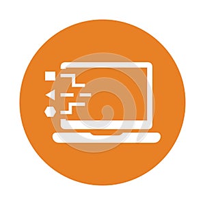 Trafic, variety, big data icon. Orange color vector EPS