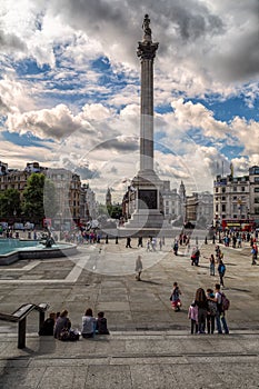 Traflagar Square and Nelson`s Column, London