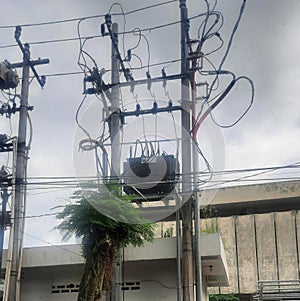 Trafo electricity network cable pole