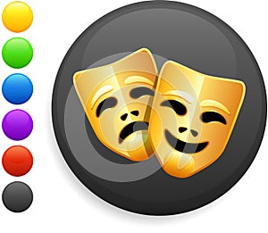 Tragedy and comedy masks icon on internet button