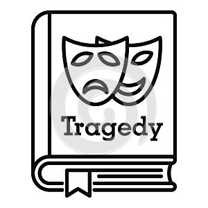 Tragedy literary genre book icon, outline style