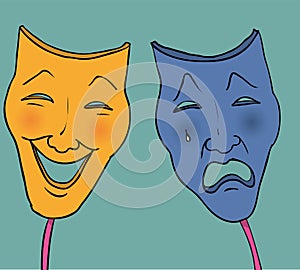 Tragic comedy masks