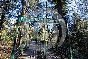 Trail bridge for pedestrian and equestrian