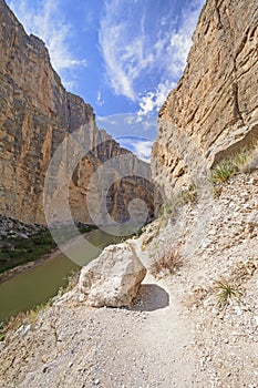 Trail into a Desert Canyon