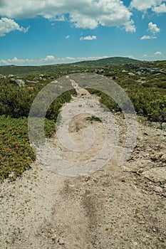 Trail going through rocky terrain on highlands