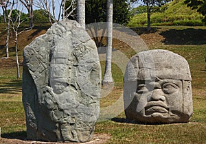 Trail and head, olmec art in tabasco, mexico I